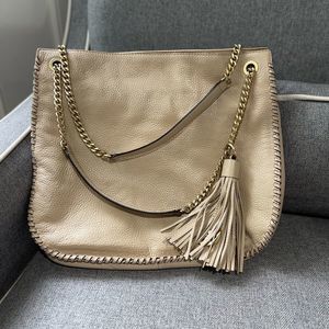 Michael Kors Tan Shoulder Bag with Gold Chain